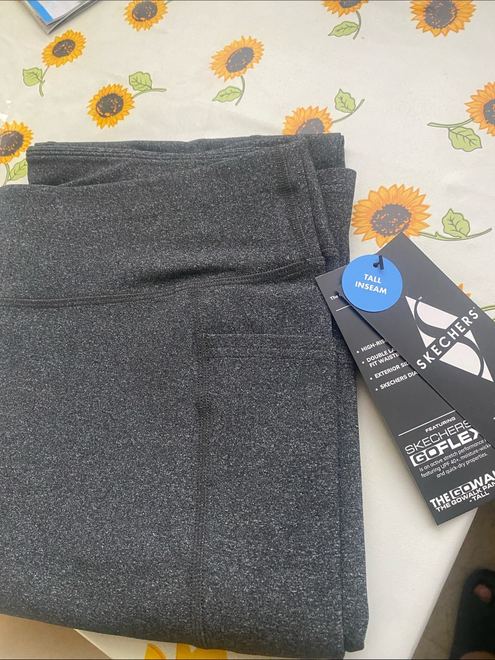 Skechers Dark Charcoal Heathered GOFLEX Leggings with Side Pocket